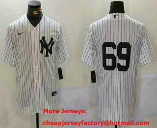 Men's New York Yankees #69 Manny Fresh White Cool Base Stitched Jersey