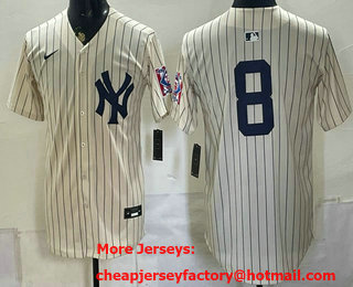 Men's New York Yankees #8 Yogi Berra Cream 1939 Throwback Jersey