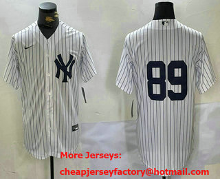 Men's New York Yankees #89 Jasson Dominguez White Cool Base Stitched Jersey