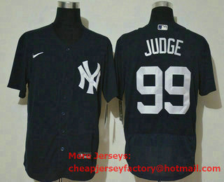 Men's New York Yankees #99 Aaron Judge Black Stitched MLB Flex Base Nike Jersey