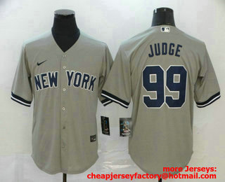 Men's New York Yankees #99 Aaron Judge Gray Stitched MLB Cool Base Nike Jersey
