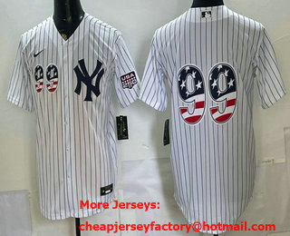 Men's New York Yankees #99 Aaron Judge Number White USA 250 Patch Stadium Jersey