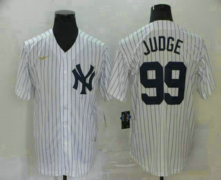 Men's New York Yankees #99 Aaron Judge White Throwback Stitched MLB Cool Base Nike Jersey