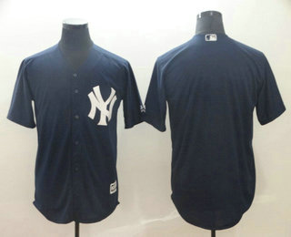 Men's New York Yankees Black Navy Blue Stitched MLB Cool Base Jersey