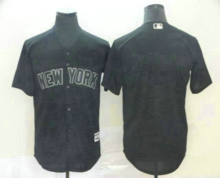 Men's New York Yankees Blank Black 2019 Players' Weekend Stitched Nickname Jersey