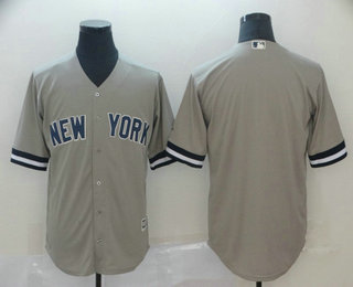 Men's New York Yankees Blank Grey Road Stitched MLB Jersey