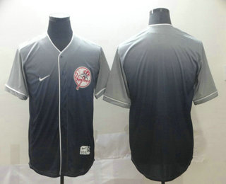 Men's New York Yankees Blank Nike Navy Blue Fade Stitched Jersey
