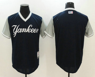 Men's New York Yankees Navy 2017 Little League World Series Players Weekend Stitched Nickname Team Jersey