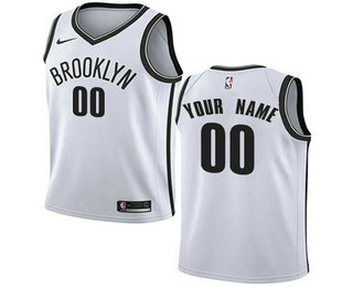 Men's Nike Brooklyn Nets Customized Authentic White NBA Jersey - Association Edition