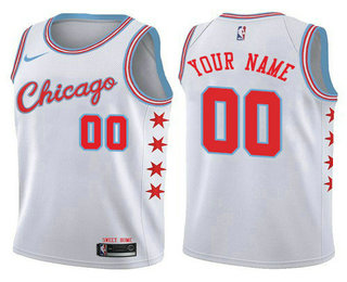 Men's Nike Chicago Bulls Customized Authentic White NBA Jersey - City Edition
