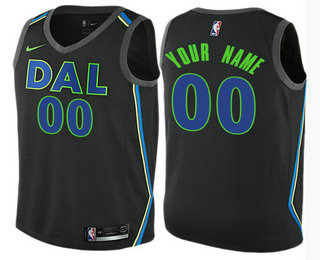 Men's Nike Dallas Mavericks Customized Authentic Black NBA Jersey - City Edition