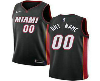 Men's Nike Heat Black NBA Swingman Icon Edition Custom Jersey