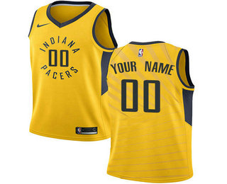 Men's Nike Indiana Pacers Customized Authentic Gold NBA Jersey Statement Edition