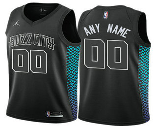 Men's Nike Jordan Charlotte Hornets City Edition Authentic Men's Black NBA Jersey - Customized