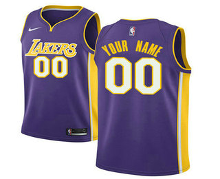 Men's Nike Los Angeles Lakers Customized Authentic Purple NBA Jersey - Statement Edition