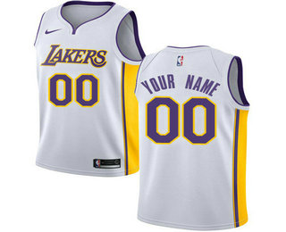 Men's Nike Los Angeles Lakers Customized Authentic White NBA Jersey - Association Edition