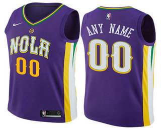 Men's Nike New Orleans Pelicans Customized Authentic Purple NBA Jersey - City Edition