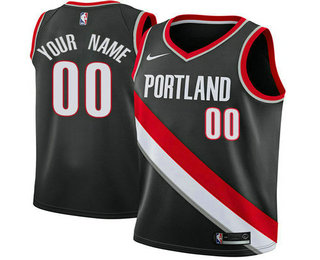 Men's Nike Portland Trail Blazers Customized Swingman Black Road NBA Jersey - Icon Edition