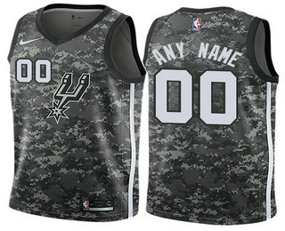 Men's Nike San Antonio Spurs Customized Authentic Camo NBA Jersey - City Edition