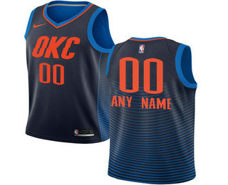 Men's Nike Thunder Navy Authentic Stitched NBA Custom Jersey