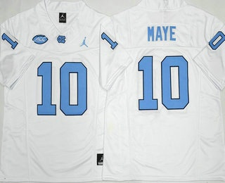 Men's North Carolina Tar Heels #10 Drake Maye White FUSE College Football Jersey
