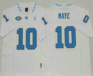 Men's North Carolina Tar Heels #10 Drake Maye White FUSE College Football Jersey