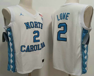 Men's North Carolina Tar Heels #2 Caleb Love White College Basketball Jersey