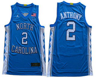 Men's North Carolina Tar Heels #2 Cole Anthony 2019 Blue College Basketball Brand Jordan Swingman Stitched NCAA Jersey