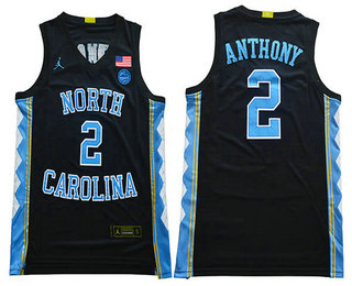 Men's North Carolina Tar Heels #2 Cole Anthony Black College Basketball Brand Jordan Swingman Stitched NCAA Jersey