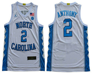 Men's North Carolina Tar Heels #2 Cole Anthony White College Basketball Brand Jordan Swingman Stitched NCAA Jersey