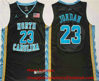 Men's North Carolina Tar Heels #23 Michael Jordan Black Stitched Jersey
