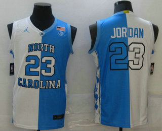 Men's North Carolina Tar Heels #23 Michael Jordan Blue  White Two Tone Brand Jordan Swingman Stitched NCAA Jersey