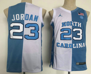 Men's North Carolina Tar Heels #23 Michael Jordan Blue White Two Tone Brand Jordan Swingman Stitched Jersey 01