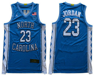 Men's North Carolina Tar Heels #23 Michael Jordan Light Blue 2019 College Basketball Brand Jordan Swingman Stitched NCAA Jersey