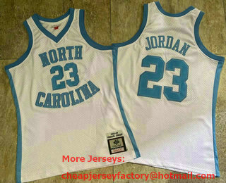 Men's North Carolina Tar Heels #23 Michael Jordan White 1983-84 Swingman Throwback Jersey