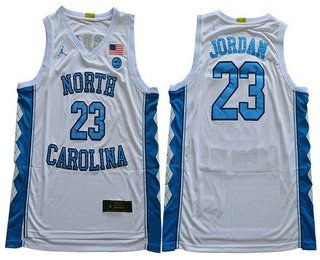 Men's North Carolina Tar Heels #23 Michael Jordan White 2019 College Basketball Brand Jordan Swingman Stitched NCAA Jersey