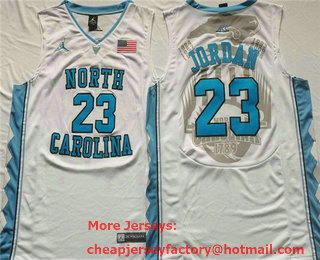 Men's North Carolina Tar Heels #23 Michael Jordan White Stitched Jersey
