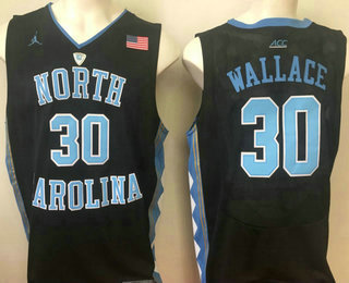 Men's North Carolina Tar Heels #30 Rasheed Wallace Black College Basketball 2017 Brand Jordan Swingman Stitched NCAA Jersey