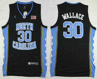 Men's North Carolina Tar Heels #30 Rasheed Wallace Black College Basketball Swingman Jersey