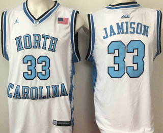 Men's North Carolina Tar Heels #33 Antawn Jamison 2016 White Swingman College Basketball Jersey