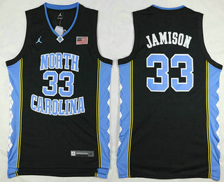 Men's North Carolina Tar Heels #33 Antawn Jamison Black College Basketball Swingman Jersey