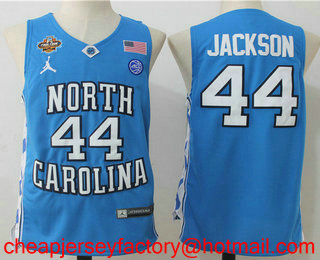 Men's North Carolina Tar Heels #44 Justin Jackson Royal Blue Final Four Patch College Basketball 2017 Brand Jordan Swingman Stitched NCAA Jersey
