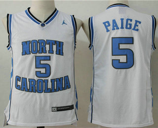 Men's North Carolina Tar Heels #5 Marcus Paige White College Basketball Swingman Jersey