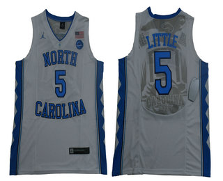 Men's North Carolina Tar Heels #5 Nassir Little White College Basketball Brand Jordan Swingman Stitched NCAA Jersey
