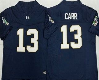Men's Notre Dame Fighting Irish #13 Riley Leonard Limited Navy FUSE College Football Jersey