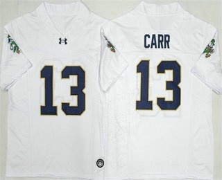 Men's Notre Dame Fighting Irish #13 Riley Leonard Limited White FUSE College Football Jersey