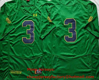Men's Notre Dame Fighting Irish #3 Joe Montana Green College Football Jersey
