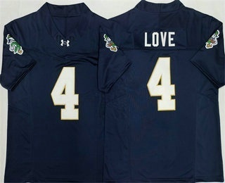Men's Notre Dame Fighting Irish #4 Jeremiyah Love Limited Navy FUSE College Football Jersey