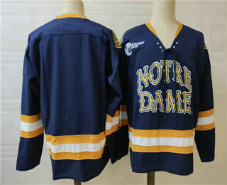 Men's Notre Dame Fighting Irish Bauer Blank Navy Blue Colleage Ice Hockey Stitched NHL Jersey