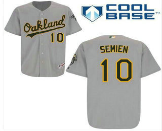 Men's Oakland Athletics #10 Marcus Semien Gray Road Stitched Baseball Jersey